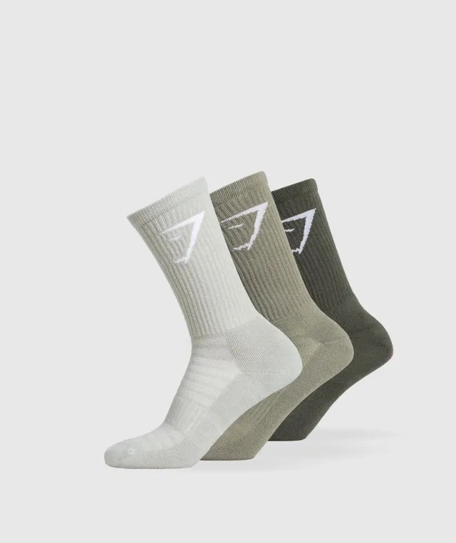  Crew Socks 3pk - Strength Green/Utility Green/Stone Grey