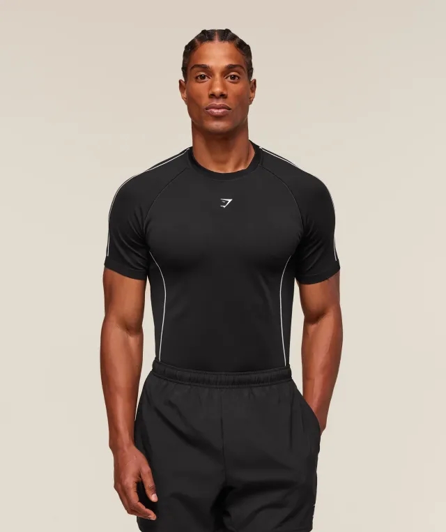  Clean Contour Seamless T-Shirt - Black/White