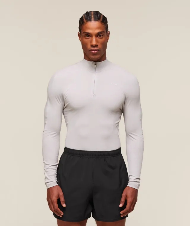  everywear Warp Knit 1/4 Zip - Tame Grey