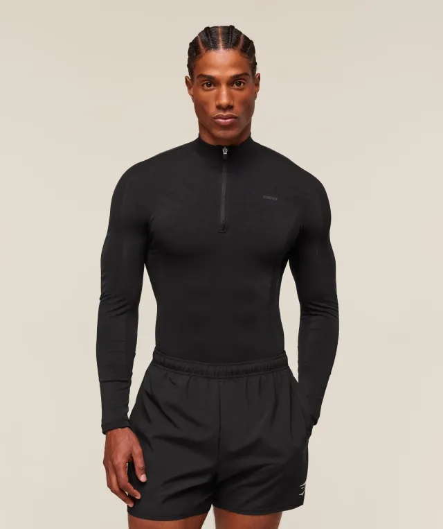  everywear Warp Knit 1/4 Zip - Black