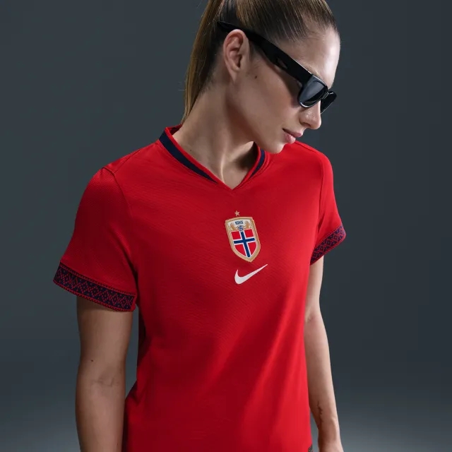 Norway 2025 Stadium Home (Women's Team) Women's Nike Dri-FIT Soccer Replica Jersey - Red - Polyester