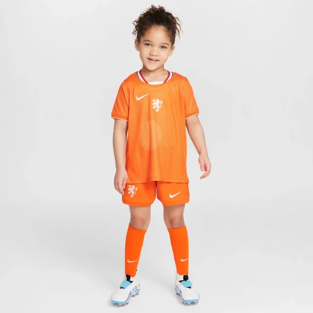 Netherlands 2025/26 Stadium Home Little Kids' Nike Soccer Replica 3-Piece Kit - Orange - Polyester