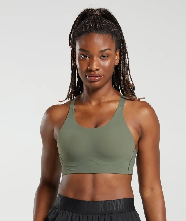 Cross Back Sports Bra - Core Olive