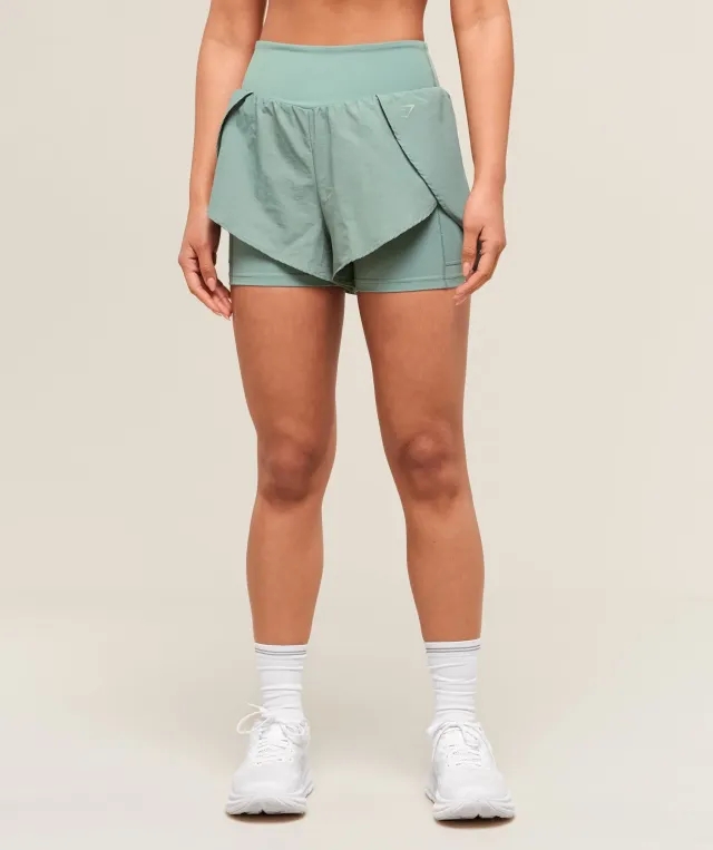  Running 2-in-1 Shorts - Celeste Blue