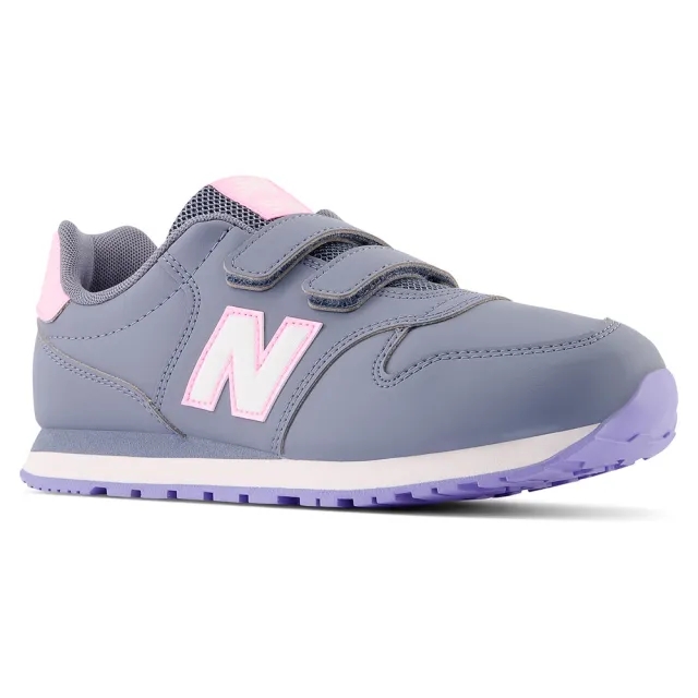 New Balance Kids' 500 Hook & Loop in Grey/Pink Synthetic