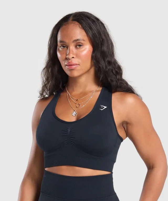  Lift Seamless Sports Bra - Midnight Blue/Black Marl