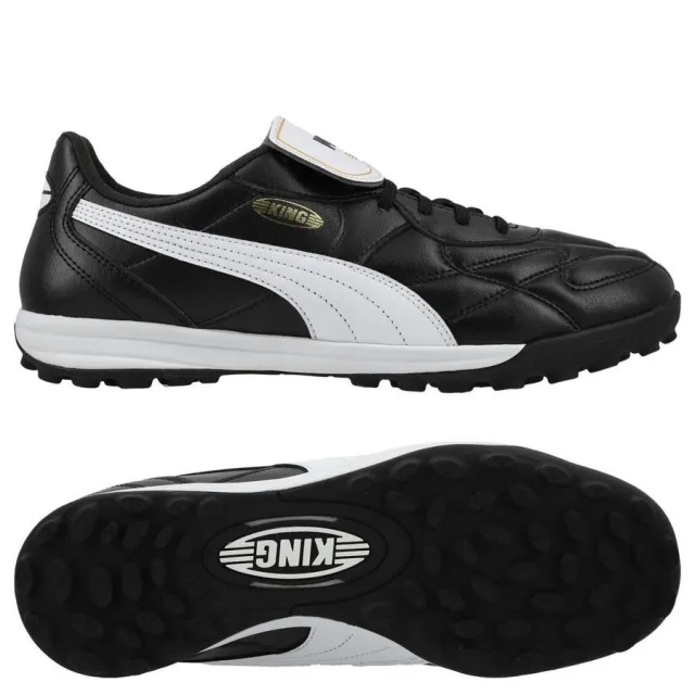 PUMA King Top TT Football Boots Unisex, Black/White/Gold