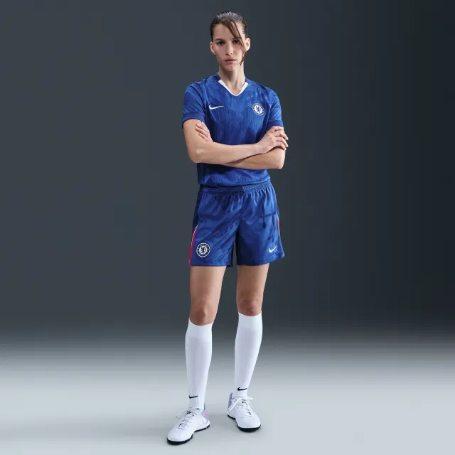 Chelsea F.C. 2025/26 Stadium Home Women's Nike Dri-FIT Football Replica Shorts - Blue - Polyester
