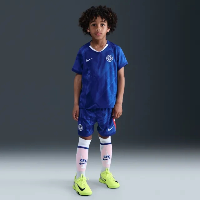Chelsea FC 2025/26 Stadium Home Little Kids' Nike Soccer Replica 3-Piece Kit - Blue - Polyester