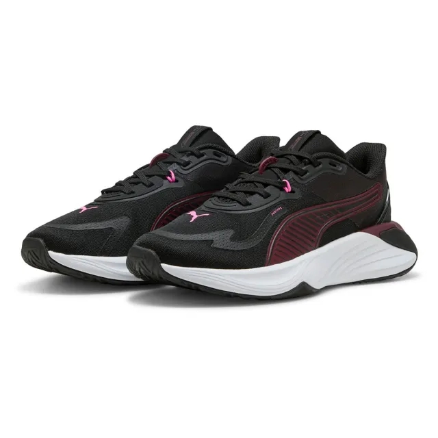 PUMA Pwr Hybrid Training Shoes Women, Black/Ruby Shimmer/Pink Pixel, size 3