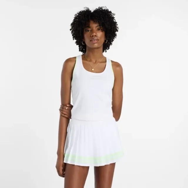 New Balance Women's Novelty Tournament Tank in White Poly Knit