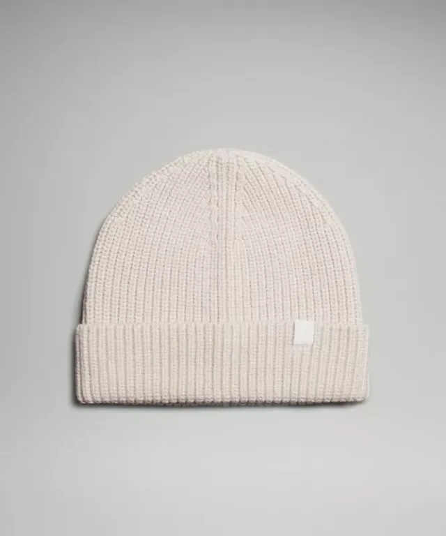 lululemon – Close-Fit Ribbed Knit Beanie Hat – Color White