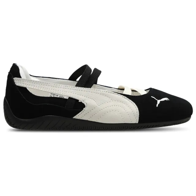 PUMA SpeedCat Suede Ballet Shoes Women, Black/White/Warm White