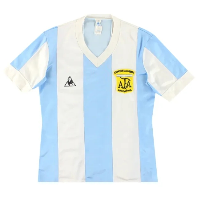 1984-86 Argentina Le Coq Sportif 'Campeon Del Mundo' Home Shirt Y - Argentina / Excellent / Youth