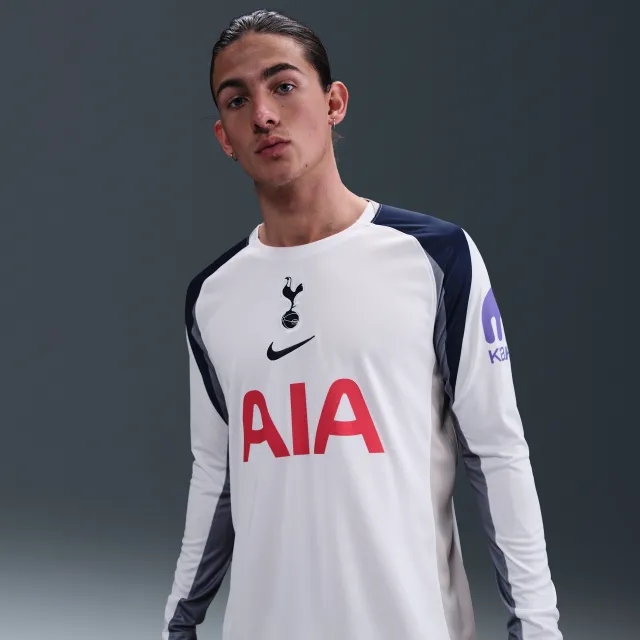 Tottenham Hotspur 2025/26 Stadium Home Men's Nike Dri-FIT Football Replica Long-Sleeve Shirt - White - Recycled Polyester