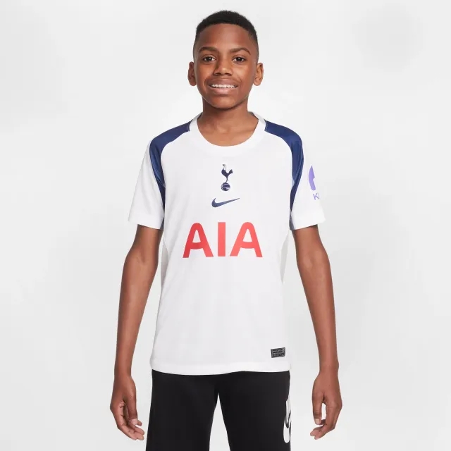 Tottenham Hotspur 2025/26 Stadium Home Older Kids' Nike Dri-FIT Football Replica Shirt - White - Recycled Polyester