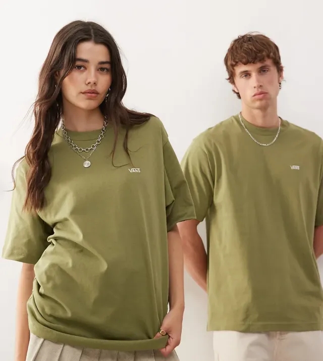 Vans Left Chest Logo Oversized T-Shirt In Green - Exclusive To Asos