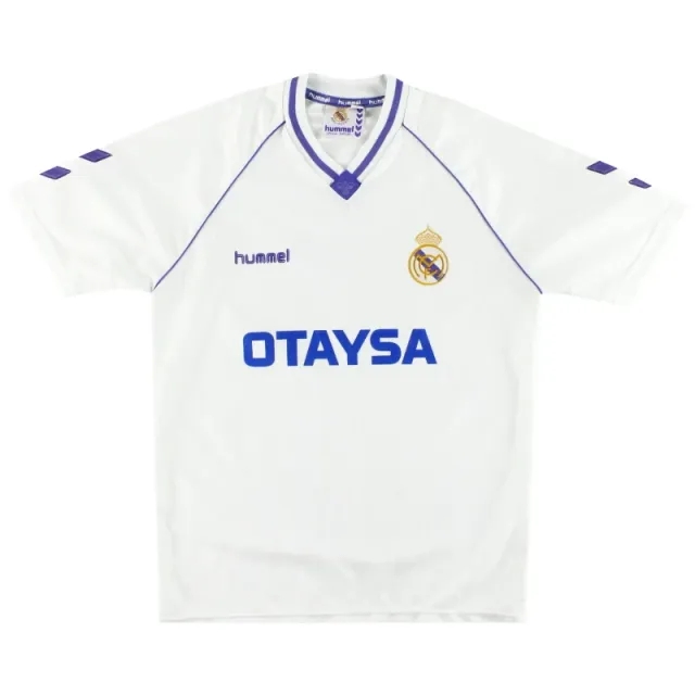 1990-92 Real Madrid Hummel Home Shirt L - Real Madrid / Excellent / Large