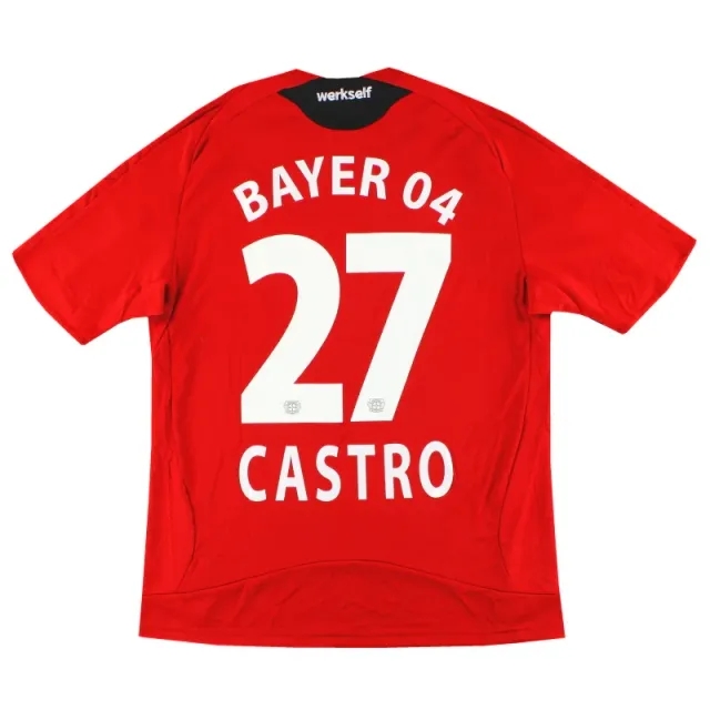 2008-09 Bayer Leverkusen adidas Home Shirt Castro #27 L - Bayer Leverkusen / Excellent / Large