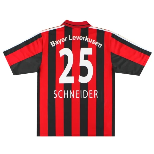 2000-01 Bayer Leverkusen adidas Home Shirt Schneider #25 L - Bayer Leverkusen / Excellent / Large