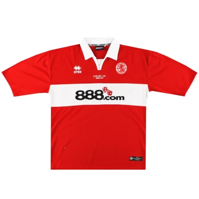 2004 Middlesbrough Errea 'Carling Cup Winners 2004' Home Shirt L - Middlesbrough / Excellent / Large