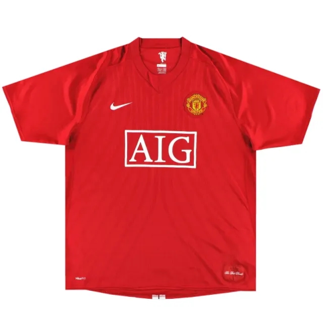 2007-08 Manchester United Nike Home Shirt L - Manchester United / Excellent / Large