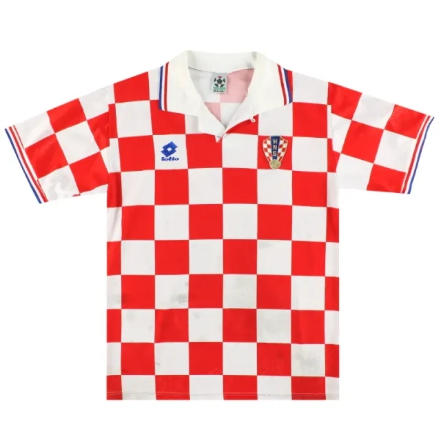 1996-98 Croatia Lotto Home Shirt *Mint* L - Croatia / Mint / Large
