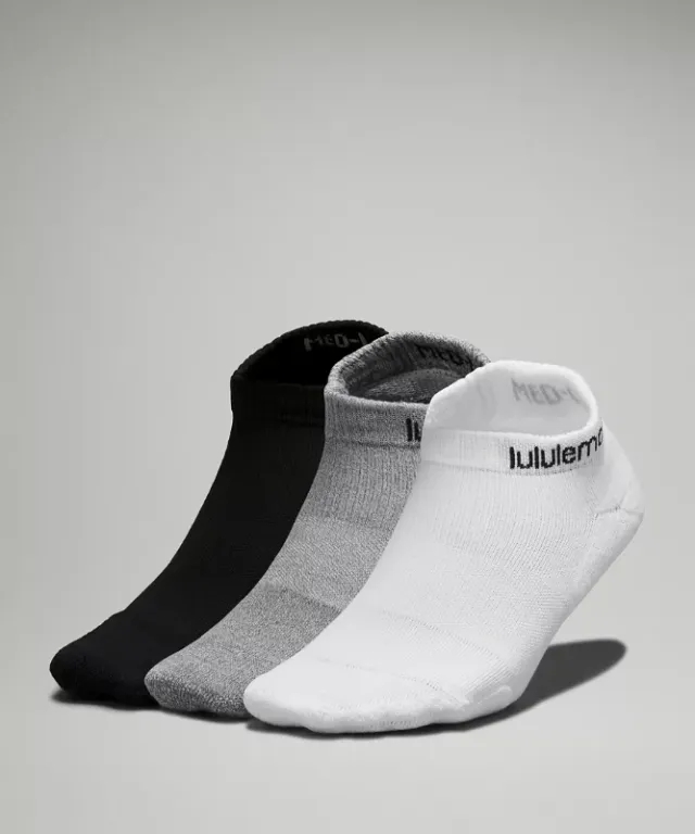 lululemon – Women's Daily Stride Comfort Low-Ankle Socks 3 Pack – Color White/Grey/Black – Size L