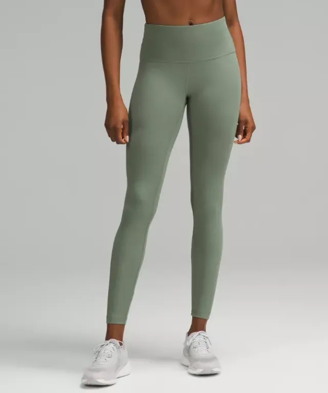 lululemon – Women's Wunder Train High-Rise Ribbed Tight Leggings – 28" – Color Grey/Green/Pastel – Size 0
