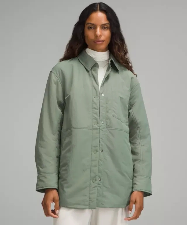 lululemon – Women's Lightweight Insulated Shirt Jacket – Color Grey/Green/Pastel – Size L