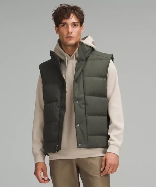 lululemon – Men's Wunder Puff 600-Down-Fill Vest Tech Canvas – Color Brown – Size L