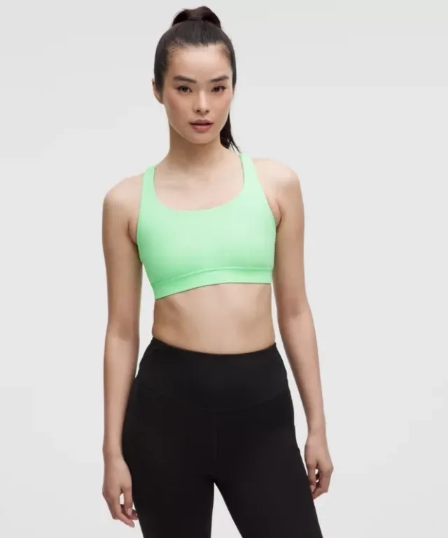 lululemon – Women's Energy Sports Bra Medium Support, B-D Cups – Color Green – Size 10
