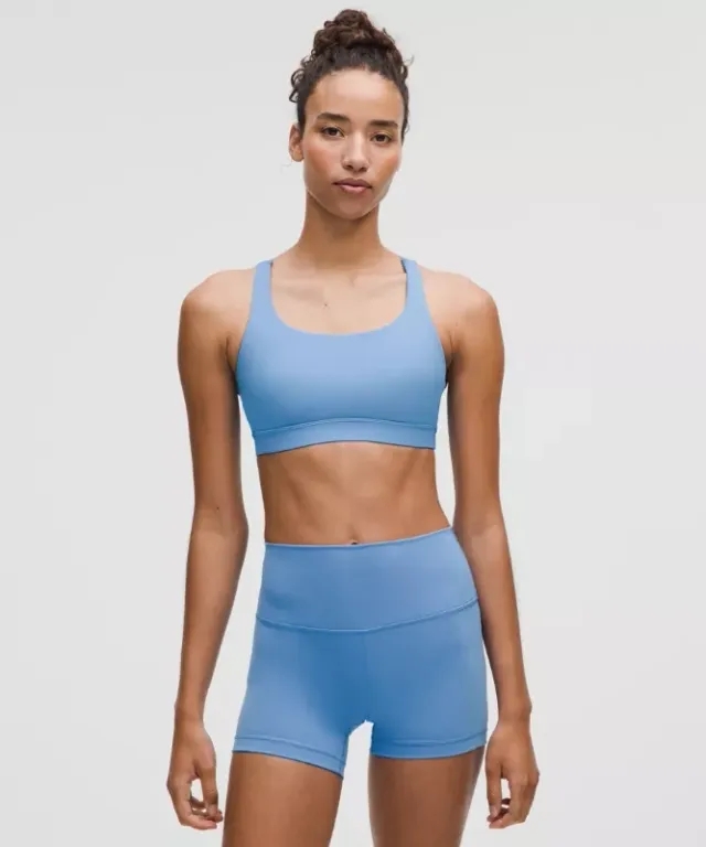 lululemon – Women's Energy Sports Bra Medium Support, B-D Cups – Color Blue – Size 10