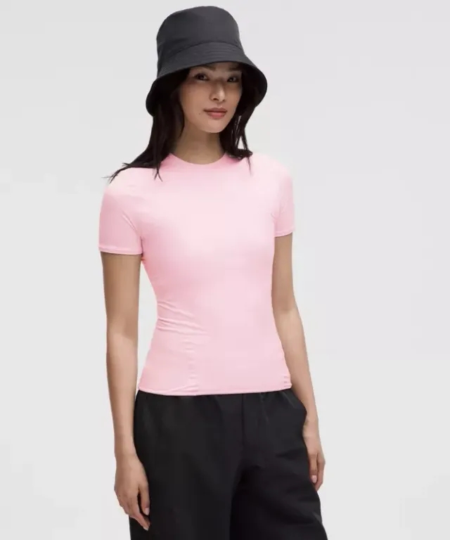 lululemon – Women's Wundermost Ultra-Soft Nulu Hip-Length Crewneck Shirt – Color Pink – Size L