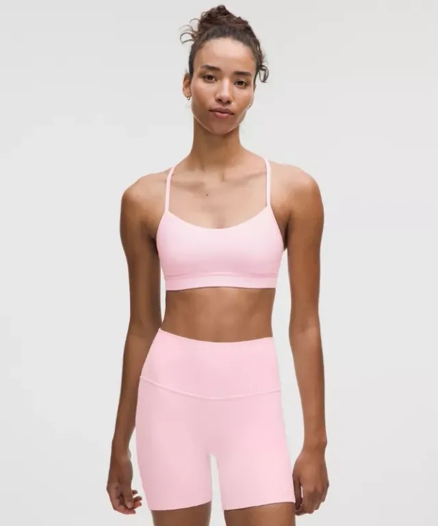 lululemon – Women's Flow Y Sports Bra Nulu Light Support, A-C Cups – Color Pink – Size 10