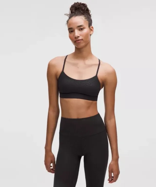 lululemon – Women's Flow Y Sports Bra Nulu Light Support, A-C Cups – Color Black – Size 10