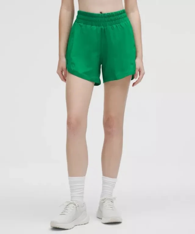 lululemon – Women's Track That High-Rise Lined Shorts – 5" – Color Green – Size 0