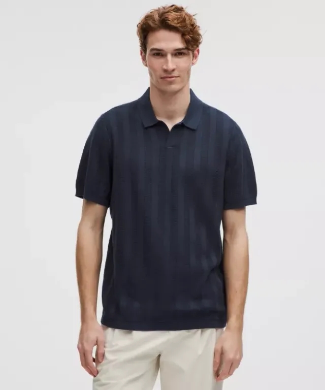 lululemon – Men's Short-Sleeve Polo – Color Blue – Size L