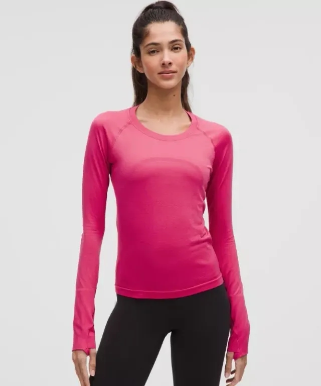 lululemon – Women's Swiftly Tech Long-Sleeve Shirt 2.0 Waist Length – Color Pink – Size 0