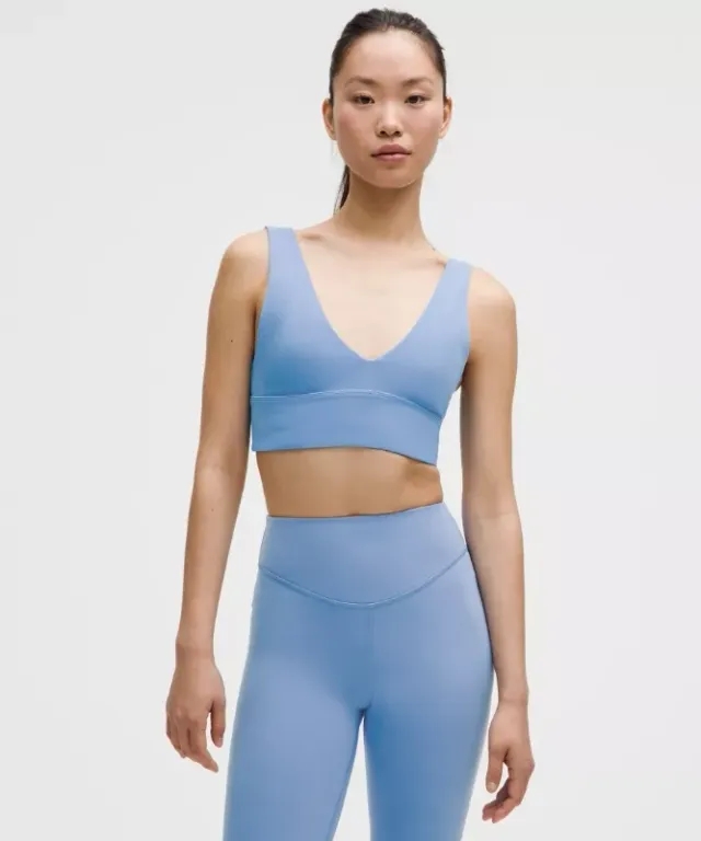lululemon – Women's Align V-Neck Sports Bra Light Support, A/B Cup – Color Blue – Size 10