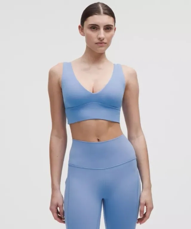 lululemon – Women's Align V-Neck Sports Bra Light Support, C/D Cup – Color Blue – Size 10