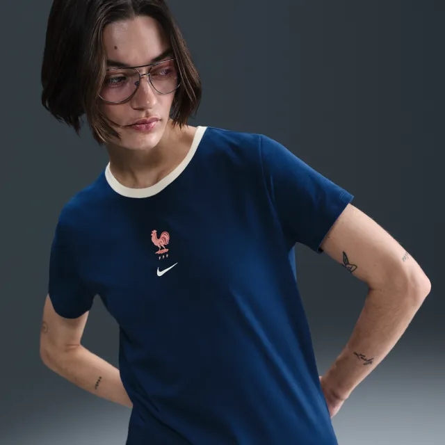 FFF Women's Nike Football T-Shirt - Blue - Cotton