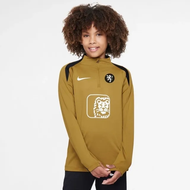 Holland Training Shirt Dri-Fit Strike Drill Women's Euro 2025 - Gold Suede/Black/White Kids - ['Gold']