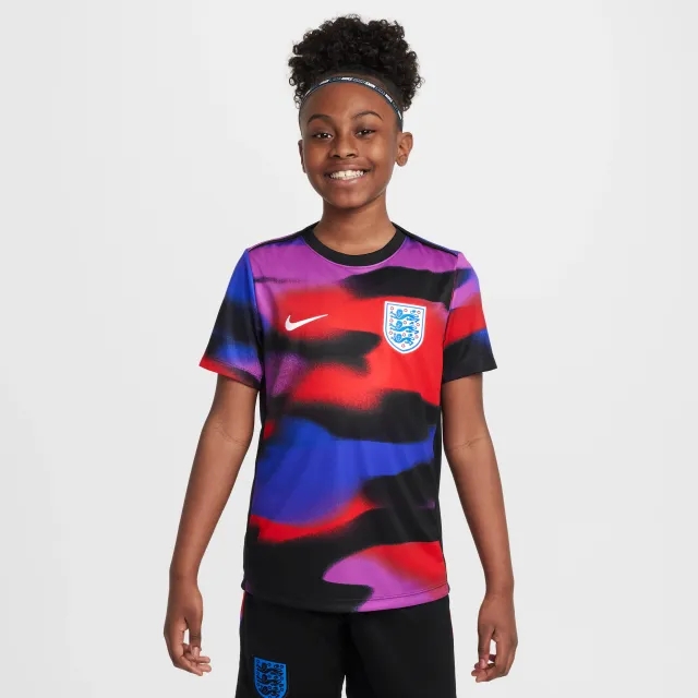 England Academy Pro Older Kids' Nike Dri-FIT Football Pre-Match Short-Sleeve Top - Blue - Polyester