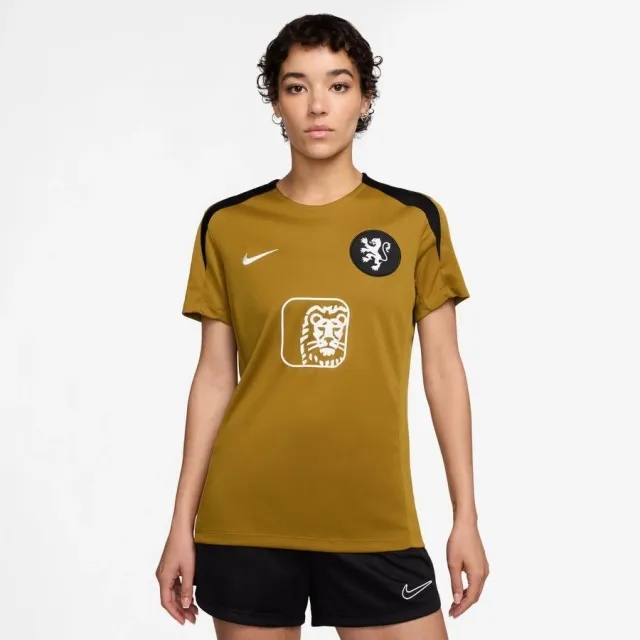 Holland Training T-Shirt Dri-Fit Strike Women's Euro 2025 - Gold Suede/Black/White Women - ['Gold']