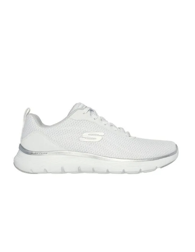 Skechers Women's Flex Appeal 5.0 - Uptake Sneaker in White/Silver