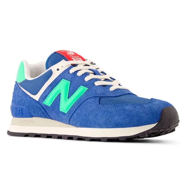 New Balance Unisex 574 in Blue/Green Suede/Mesh