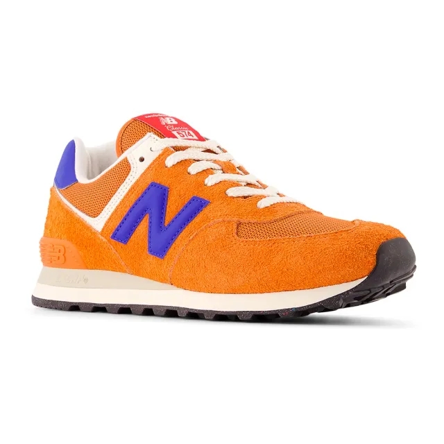 New Balance Unisex 574 in Brown/Blue Suede/Mesh