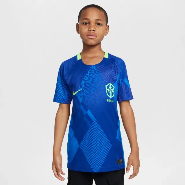 Brazil 2025 Stadium Away (Women's Team) Older Kids' Nike Dri-FIT Football Replica Shirt - Blue - Polyester