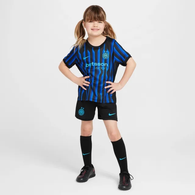 Inter Milan 2025/26 Stadium Home Little Kids' Nike Soccer Replica 3-Piece Kit - Blue - Recycled Polyester